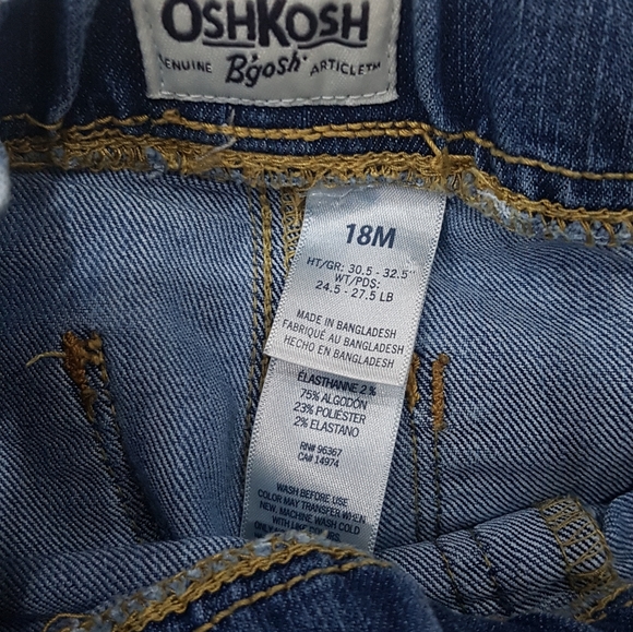 Oshkosh pull on girls   Denim jeans 18 months - Picture 5 of 5